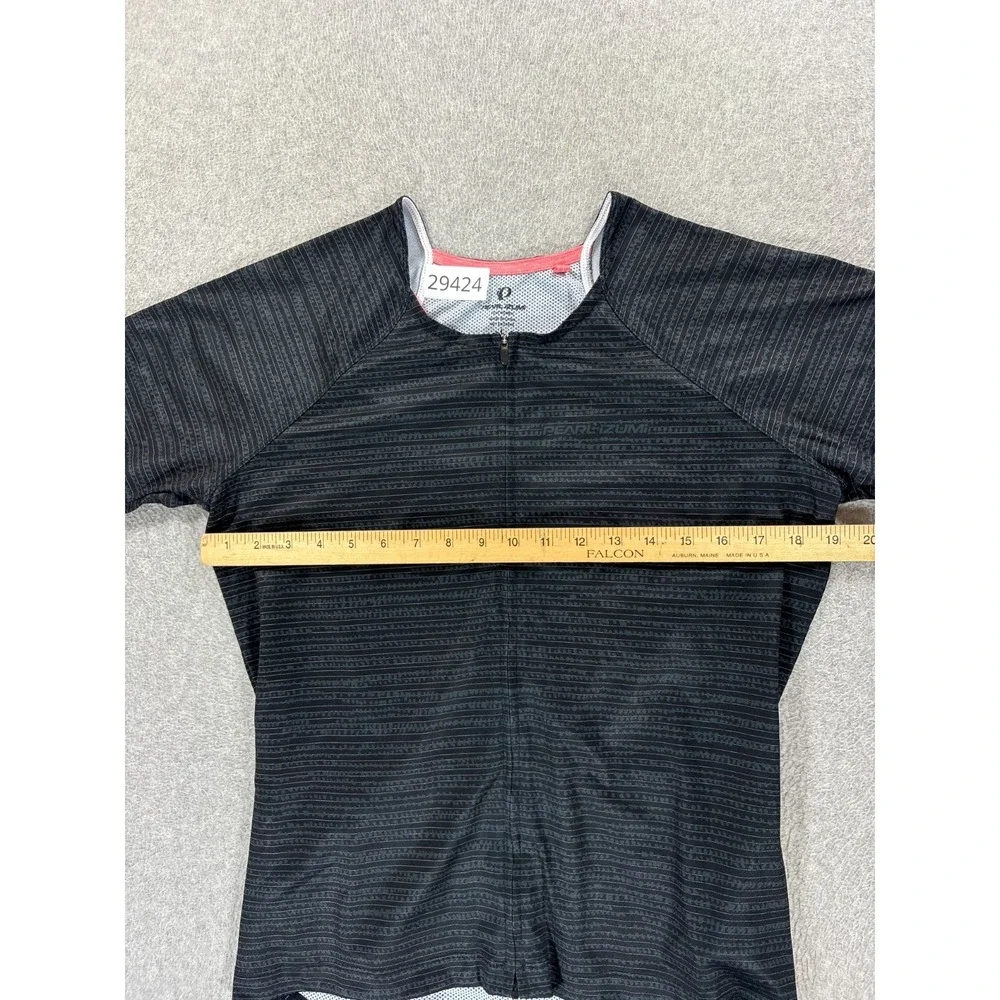 Pearl Izumi Full Zip Short Sleeve Cycling Jersey (Women's Large) Gray/Black - Picture 5 of 10